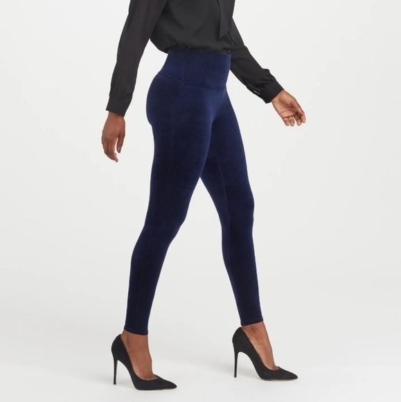 SPANX Blue Velvet Women's Leggings - Picture 1 of 8